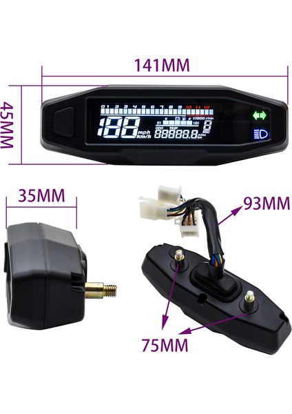 Sensör Evrensel Rpm Motosiklet Gösterge Hızölçer LCD Dijital Gösterge Elektrikli Enjeksiyon Karbüratör Enstrümanı Rus KR200 (Yurt Dışından) indirimleri