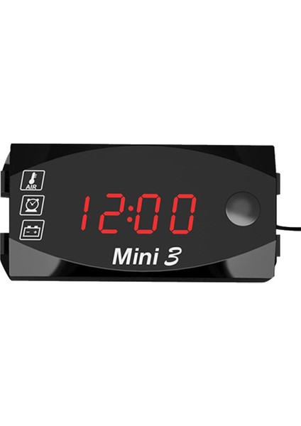 Kırmızı Stil Motosiklet Elektrikli Araç Zaman Saati Çok Fonksiyonlu Su Geçirmez LED Saatli Dijital Ekranlı 3’ü 1 Arada Voltmetre (Yurt Dışından)