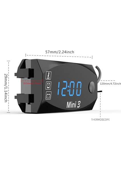 Kırmızı Stil Motosiklet Elektrikli Araç Zaman Saati Çok Fonksiyonlu Su Geçirmez LED Saatli Dijital Ekranlı 3’ü 1 Arada Voltmetre (Yurt Dışından) fiyatları