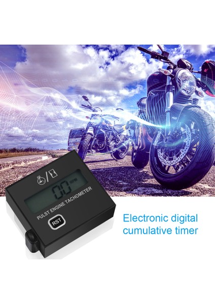 Siyah Stil Dijital Ekranlı Benzinli Motor Tach Saat Metre Gösterge Indüktif Hızölçer Araç Stok Taksimetre Motosiklet Çim Biçme Makinesi (Yurt Dışından) fiyatları