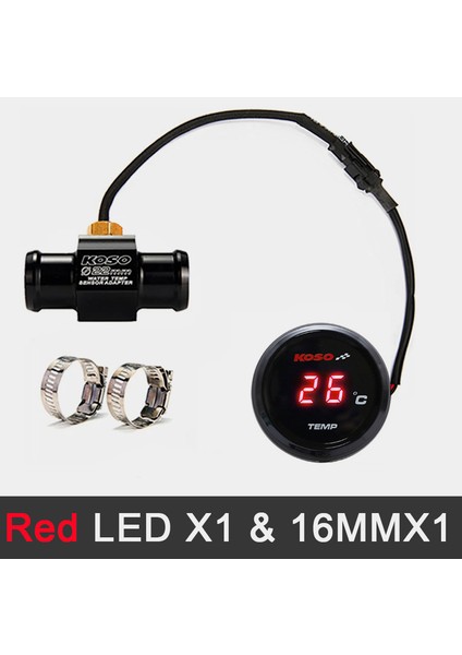 Kırmızı LED 16MM Yamaha Nmax Tmax Xmax Yuvarlak Su Sıcaklık Ölçer Dijital Motosiklet Su Sıcaklık 0-120 Derece Ekran (Yurt Dışından)