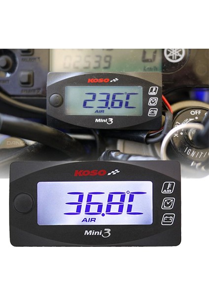 Koyu Gri Mını LED Ekranlı Ölçer Hava Sıcaklığı+Zaman+Voltaj Ölçüm Test Odası Sıcaklık Ölçer Voltmetre Saat Motosiklet Araçları (Yurt Dışından) fiyatları