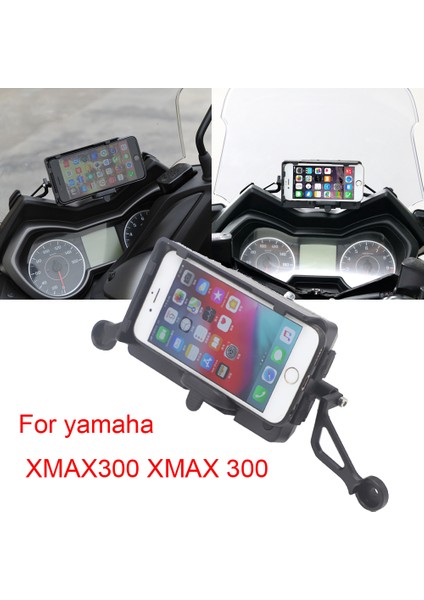 B Yamaha XMAX300 Siyah Mobil Gps Navigasyon Istasyonu Çerçeve Plakası Bracket X-Max 300 (Yurt Dışından) fiyatları