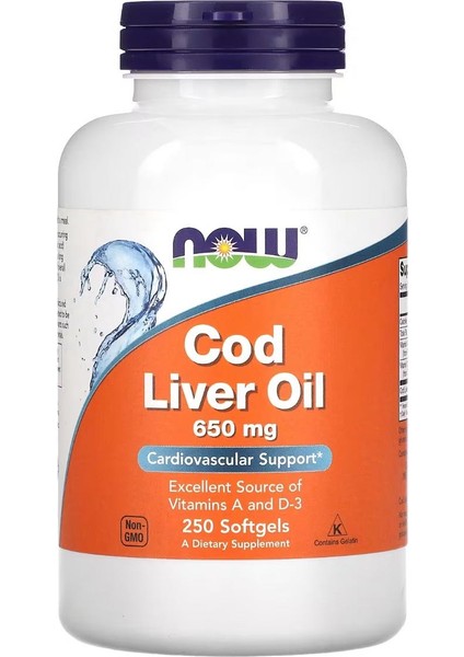 Cod Liver Oil 650 mg 250 Softgels VR97