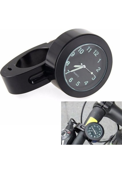 Siyah Stil Evrensel Motosiklet Saat Motosiklet Gidon Saati Su Geçirmez Şok Geçirmez Toka Montaj Alüminyum Saat Moto Siyah Aksesuarları (Yurt Dışından) indirimleri