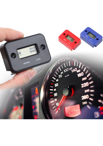 Kırmızı Stil Su Geçirmez Dijital Saat Sayacı LCD Ekran Taşınabilir Motor Saat Sayacı Motosiklettekne Motorları Karşı Sayacı Saat Sayacı (Yurt Dışından) fiyatları