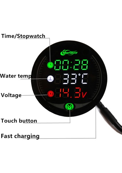 18 mm Nmax Pcx Xmax Xj6 CB650F Aerox Su Sıcaklık Saat Sayacı Motor Saatleri - Motosiklet Elektroniği (Yurt Dışından)