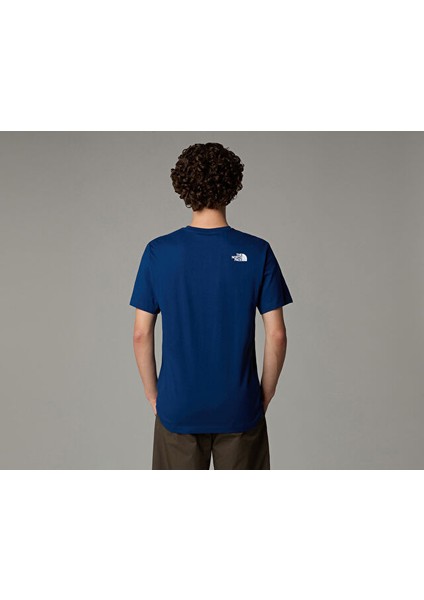 M Ss Never Stop Exploring Tee Erkek Outdoor Tişörtü NF0A87NSD1R1 Mavi fırsatları