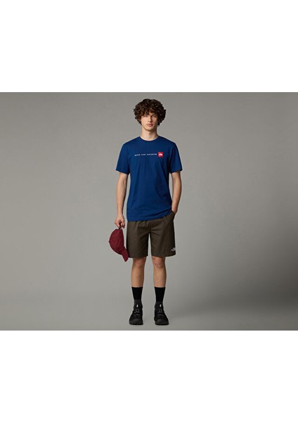 M Ss Never Stop Exploring Tee Erkek Outdoor Tişörtü NF0A87NSD1R1 Mavi indirimleri