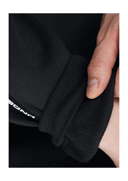 Ua Icon Fleece Crew Taping Erkek Günlük Sweatshirts 1389357-001 Siyah fırsatları