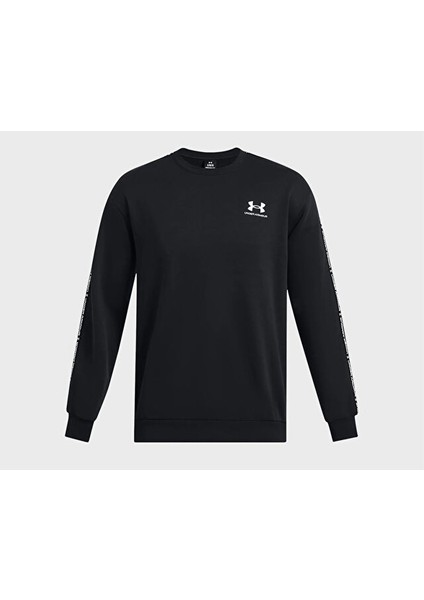 Ua Icon Fleece Crew Taping Erkek Günlük Sweatshirts 1389357-001 Siyah indirimleri