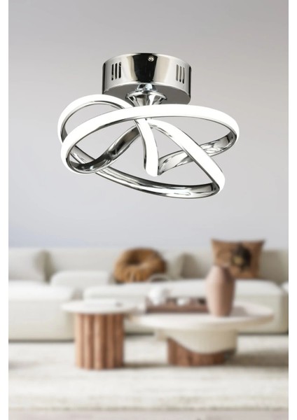 Vino Riserva Model Krom Kaplama Metal Salon Mutfak Oturma Yatak Odası Modern LED Plafonyer Avize