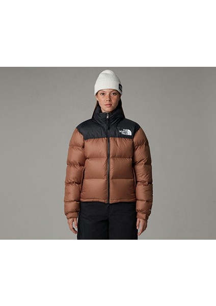 W 1996 Retro Nuptse Jacket Kadın Outdoor Montu (700 Dolgu Kaz Tüyü) NF0A3XEO58W1 Kahverengi modelleri