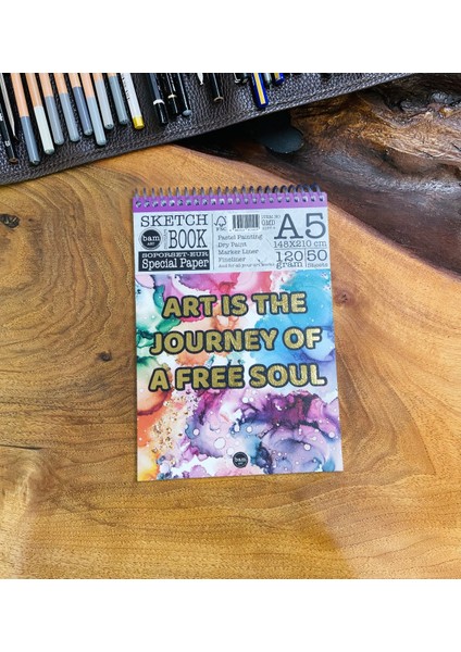 A5 Sketch Book - Eskiz Defteri - Spiralli Tutuş / Grenli Sert Tasarım Kapak fiyatları