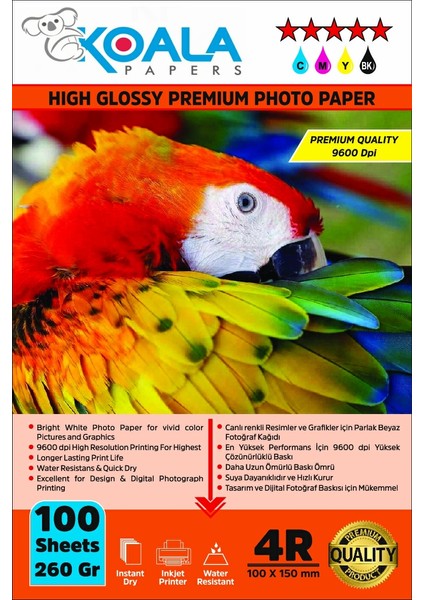 Ricoh Yazıcılar Için Evertday Premium Parlak 10X15CM Fotoğraf Kağıdı 260 Gr. 100 Adet