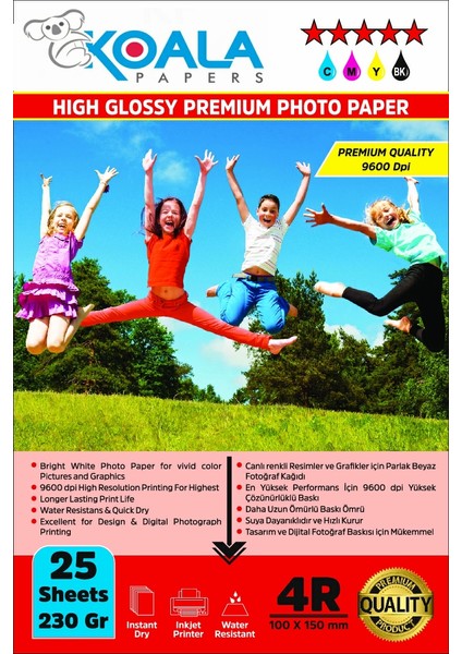 Canon E3140 Yazıcı Için Pg-46 Cl-56 Evertday Premium Parlak 10X15CM Fotoğraf Kağıdı 230 Gr. 25 Adet