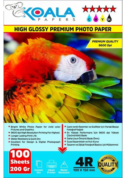 Epson Ecotank L200 Evertday Premium Parlak 10X15CM Fotoğraf Kağıdı 200 Gr. 100 Adet