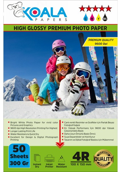 Canon E304 Yazıcı Için Pg-46 Cl-56 Evertday Premium Parlak 10X15CM Fotoğraf Kağıdı 300 Gr. 50 Adet