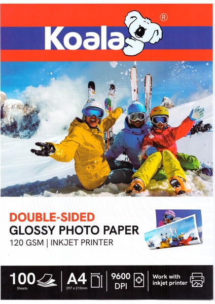 Epson ET-M16600 ile Uyumlu Premium Parlak Çift Taraflı Double Side A4 Fotoğraf Kağıdı 120 Gr. 100 Adet