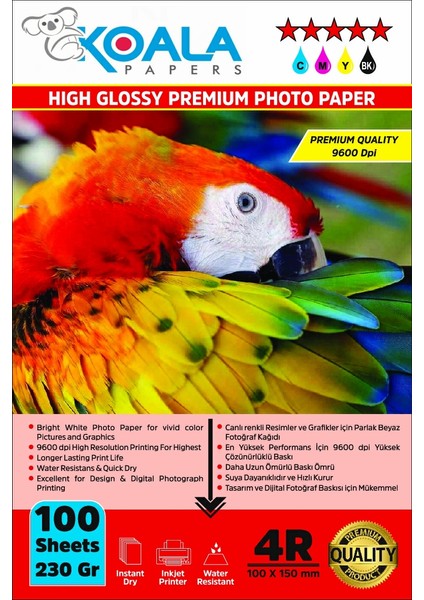 Epson T664/6641 ET4550 Evertday Premium Parlak 10X15CM Fotoğraf Kağıdı 230 Gr. 100 Adet
