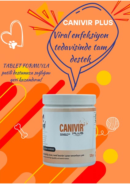 Canivir Plus 120G Chew Tablet Kediler Için Dış Etkenlere Karşı Destek