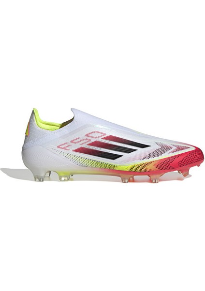 F50 Elite Bağcıksız Erkek Beyaz Çim Saha Kramponu.-