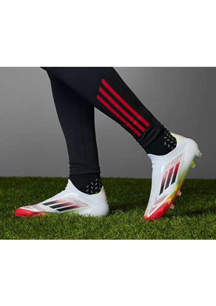 F50 Elite Bağcıksız Erkek Beyaz Çim Saha Kramponu.- fırsatları
