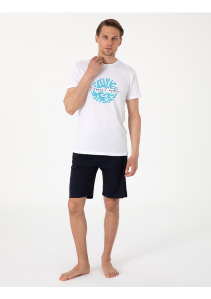 Erkek Beyaz Kısakol Şortlu Pijama Takımı 50314388-600