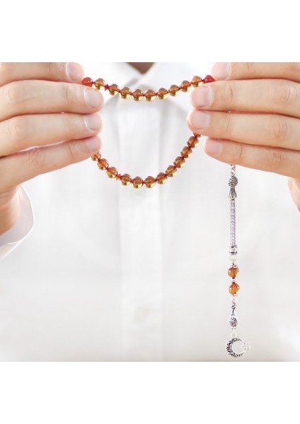 Kararmaz Metal Ayyıldız Püsküllü Küre Kesim Sarı Ateş Kehribar Tesbih fırsatları