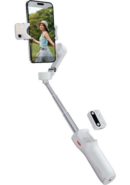 Isteady V3 Yapay Zeka Takip Sensörlü Beyaz Telefon Gimbal