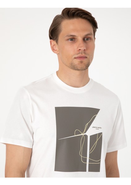 Erkek Ekru Regular Fit Tişört 50302576-VR019 fiyatları