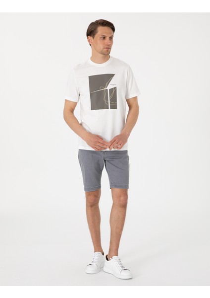 Erkek Ekru Regular Fit Tişört 50302576-VR019 fırsatları