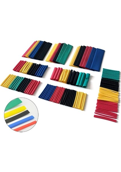 Isı Polyolefin Shrink Boru Daralan Makaron Set Kutulu 164'LU