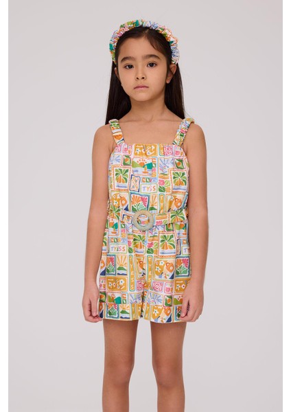 Bg Store Kız Çocuk Desenli Tulum