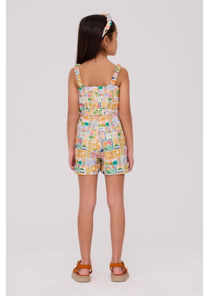 Bg Store Kız Çocuk Desenli Tulum