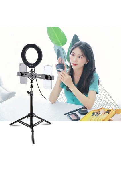 Puluz Siyah Çift LED Işık Telefon Tutucu 6.2cm