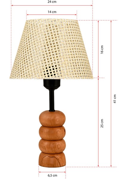 Natural Ahşap Ayaklı Rattan Kumaş Abajur modelleri