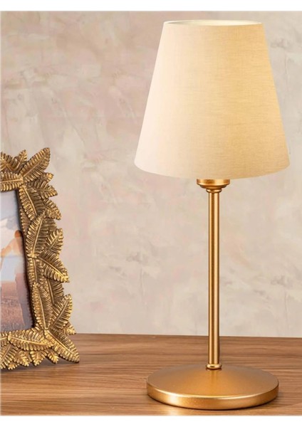 Mila Gold Krem Kumaş Başlık Abajur