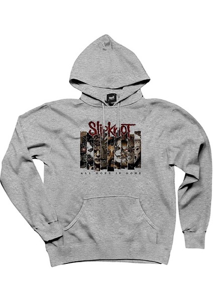 Slipknot All Hope Is Gope Gri Kapşonlu Sweatshirt Hoodie