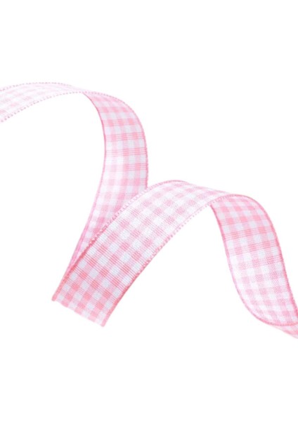 Tafta Ekoseli Kurdele 25 mm Pudra 2 Metre