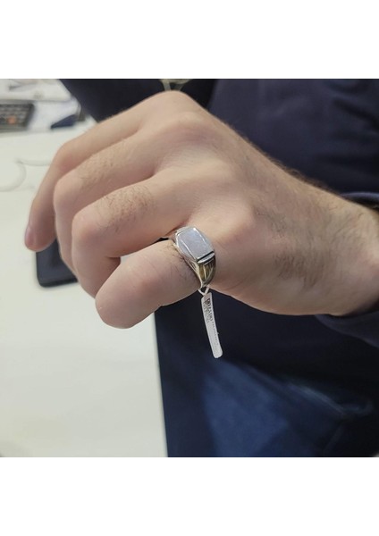 925 Ayar Dikdörtgen Ayna Yüzük