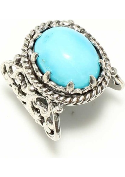 Nusrettaki 925 Ayar Gümüş Konstantinopol Tasarım Firuze Taşlı Yüzük fiyatları
