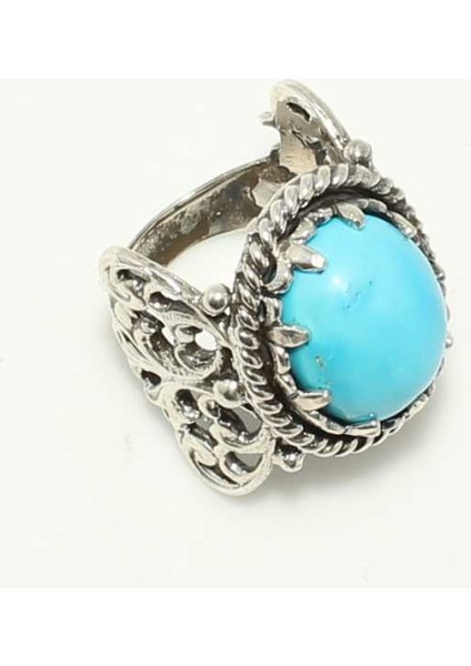 Nusrettaki 925 Ayar Gümüş Konstantinopol Tasarım Firuze Taşlı Yüzük modelleri