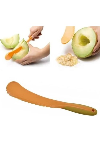 ® Pratik Kolay Kavun Kesme Çekirdek Ayıklama Bıçağı Plastik Aparat