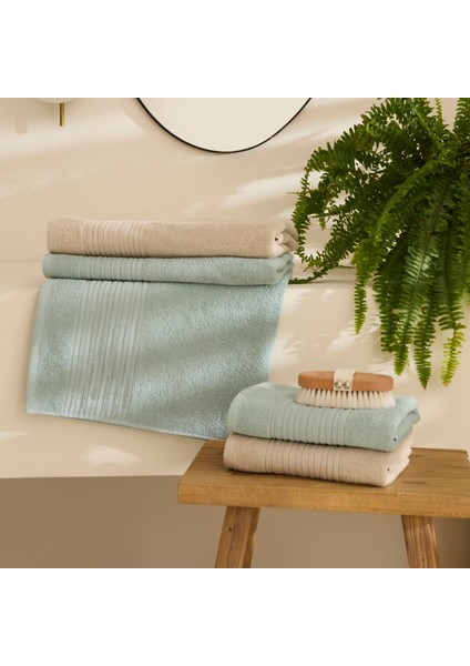 Line Soft Pamuk 4 Parça Hamam Seti Bej-Pudra
