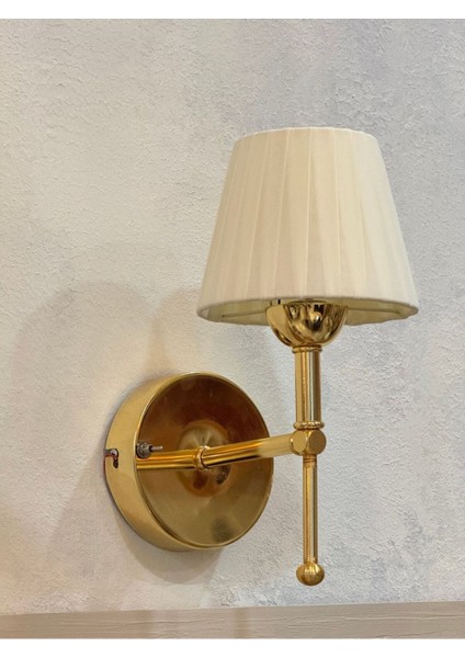Osmanlı Ipeği Metal Duvar Aydınlatması Kablosuz Ledli Parlak Gold Aplik