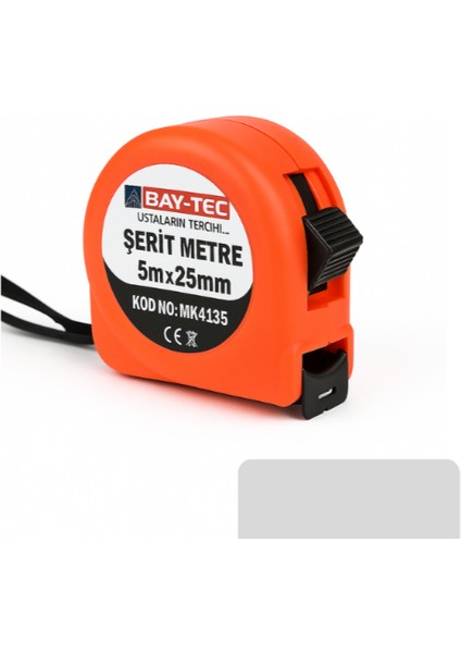 Şerit Metre 25MM x 5mt Karbon Çeliği Frenli