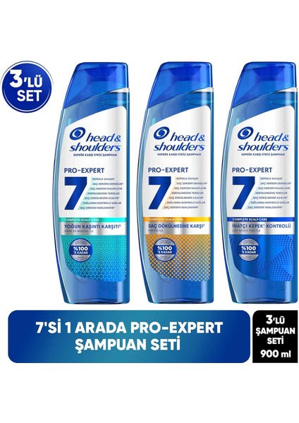 Head & Shoulders Kepek Karsıtı Pro-Expert 7 Şampuan Seti 300 ml x 3 Adet