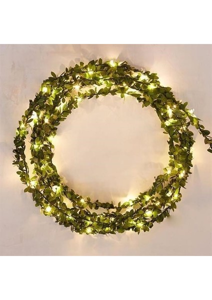 ® Yapraklı Dekorlu3 Metre Peri LED Pilli Işık Yılbaşı Aydınlatma