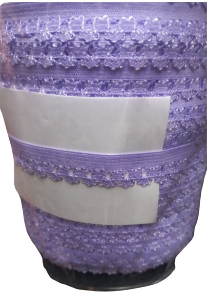 Çamaşır Lastiği Dantelli 1 cm 75 Metre 1 Top Açık Mor